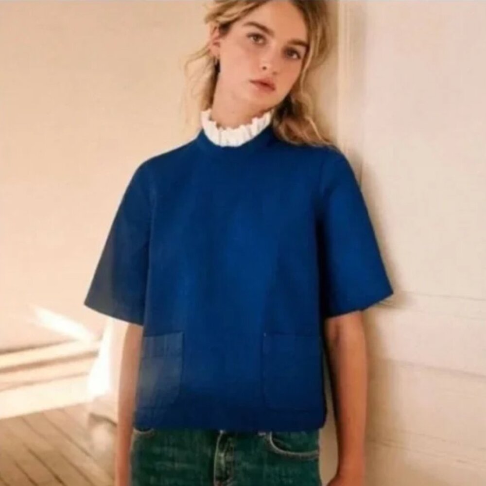 Sezane Olga Denim Top